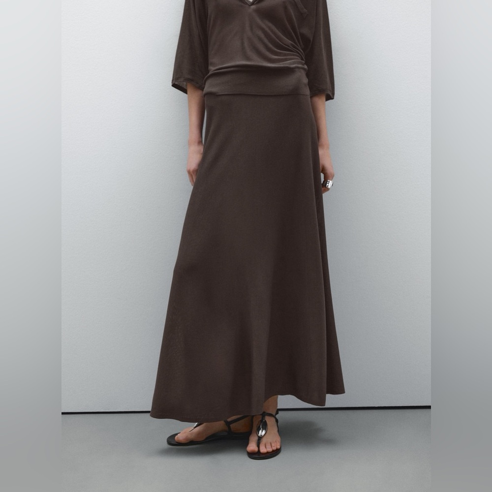 Massimo Dutti Brown Maxi Skirt